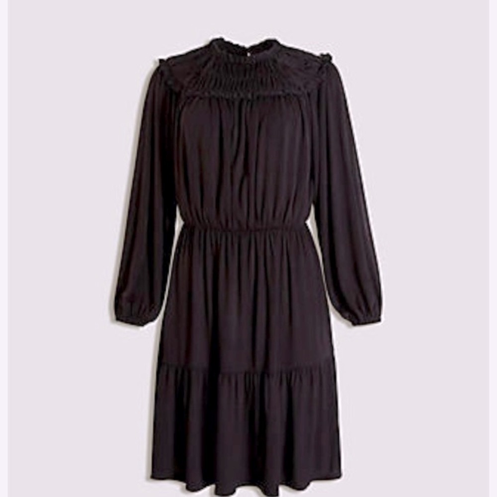Ann Taylor Soft Jersey Knit Ruffle Collar Flare Dress XXL NWOT